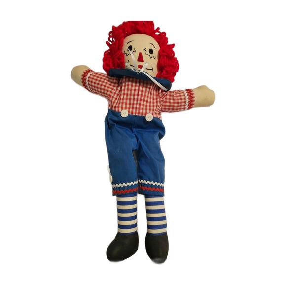 Raggedy Ann Andy, 16" Plush Stuffed Animal Doll Handmade Crafted Toy Vintage - Picture 9 of 10